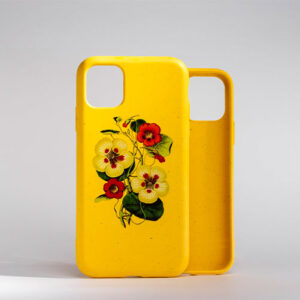 iPhone Bio Cover Gul – Rose mønster